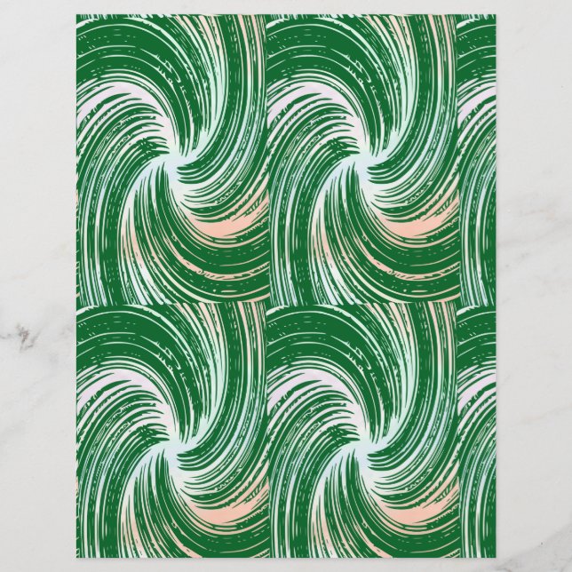 Grönt virvlande Scrapbookpapper (Framsida)