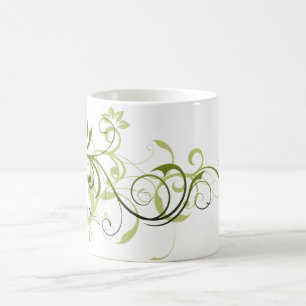 Grönt virvlar runt kaffemugg
