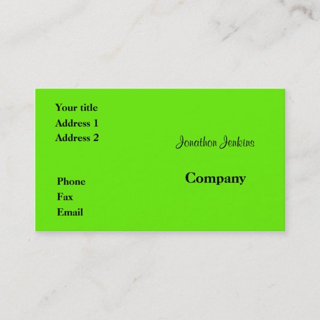 Grönt Visitkort (Framsida)