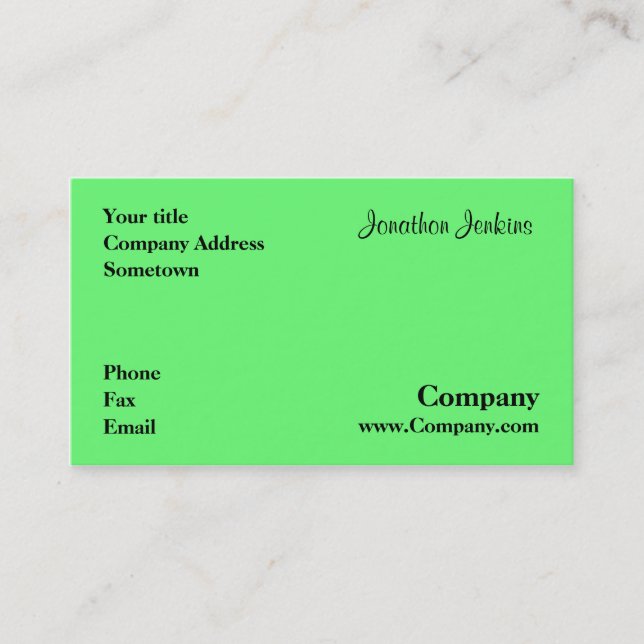 Grönt Visitkort (Framsida)