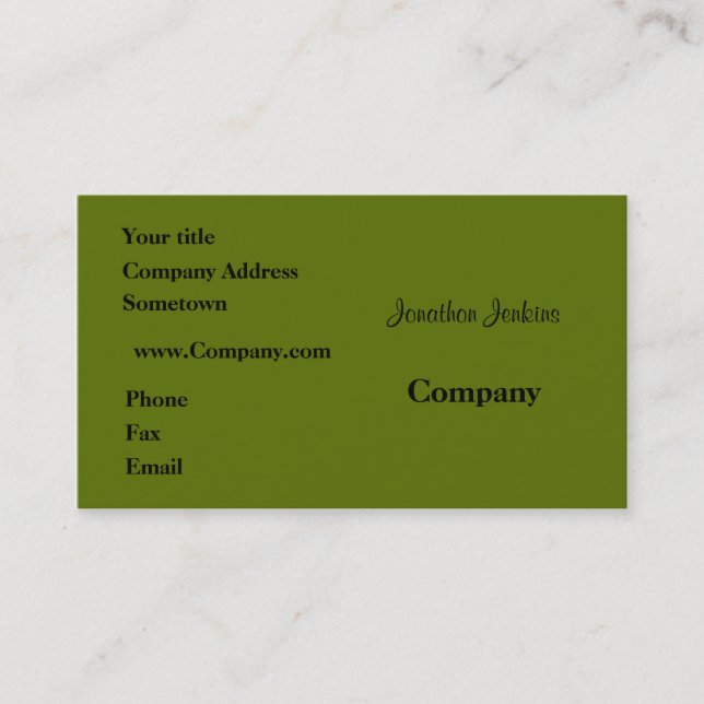 Grönt Visitkort (Framsida)