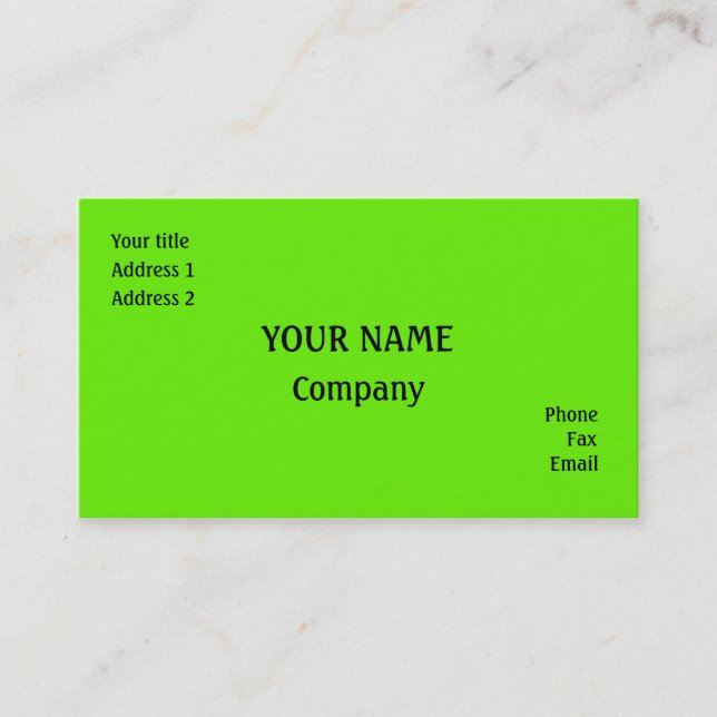 Grönt Visitkort (Framsida)