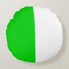 Grönt Vit 2 Färg tondelande halv uppdelning Rund Kudde