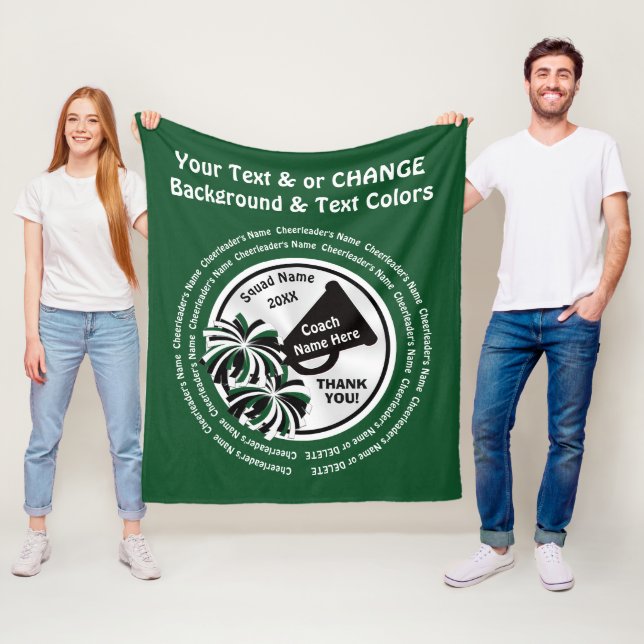 Grönt-, vit-, Black Cheer Coach-gåvor eller andra  Fleecefilt (På plats)
