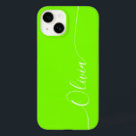 Grönt Vit Elegant Kalligrafi-skript Namn<br><div class="desc">Grönt White Elegant Calligraphy Script Anpassningsbar Personlig Namn iPhone 14 Smart Phone Case har en modern och enkel design för trendig och snyggt med personligen namn i elegant i grönt för manuell calligraphy-skripttypografi på  bakgrund. Designad av ©Evco Studio www.zazzle.com/store/evcostudio</div>