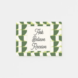 Grönt Vit geometrisk Abstrakt Post-it Block