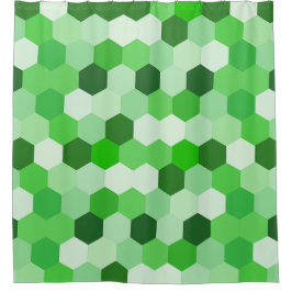 Grönt Vit geometrisk hexagon