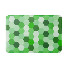 Grönt Vit geometrisk hexagon Badrumsmatta