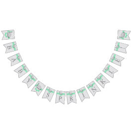 Grönt, vit Grått Elephant Baby Sprinkle Vimplar