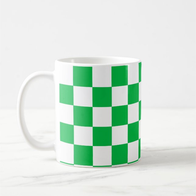 Grönt Vit kontrollerad Mönster Kaffemugg (Vänster)