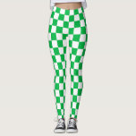 Grönt Vit kontrollerad Mönster Leggings<br><div class="desc">Grönt- och vitkontrollsrutor för geometriska rutor Mönster design</div>