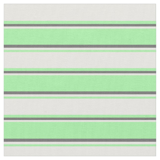 Grönt, vit och dim Grått Färgad Rand Mönster Tyg (Närbild)