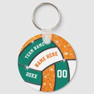 Grönt, vit, Orange Billigt Volleyball Gift Ideas Nyckelring