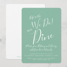 Grönt vit repetitionsmiddag innan vi gör inbjudnin inbjudningar