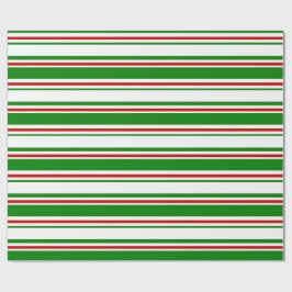 Grönt, vit, röd Färgad jul Linjer Presentpapper