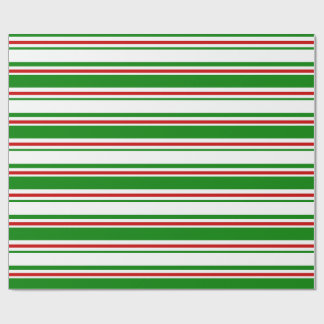 Grönt, vit, röd Färgad jul Linjer Presentpapper