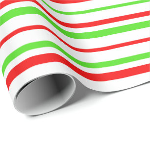Grönt, vit, röd Färgad stripe/länkad Mönster Presentpapper