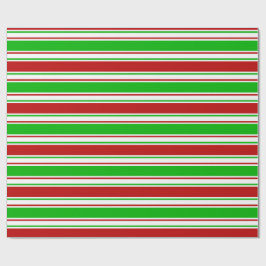 Grönt, vit, röd julinspirerad Linjer Presentpapper