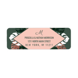 Grönt Vit ros Guld Swiss Cheese Löv Bröllop Returadress Etikett