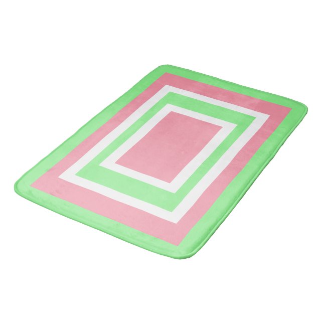 Grönt Vit Rosa Geometric Badrumsmatta (Vinklad)