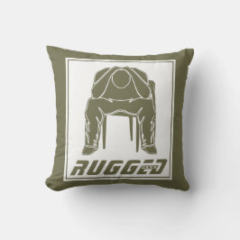 grönt vit Ruggad Man Holding Head | Thinking Man Kudde