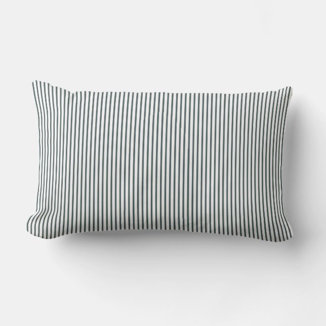 Grönt/vit stripe-kudde för Elegant. Lumbarkudde (Framsida)