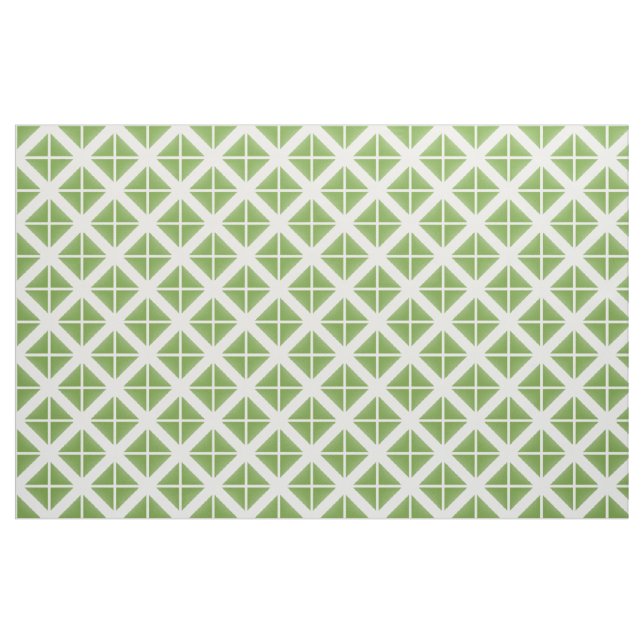 Grönt Vit Trendig Triangles Mönster Fabric Tyg (Yard)