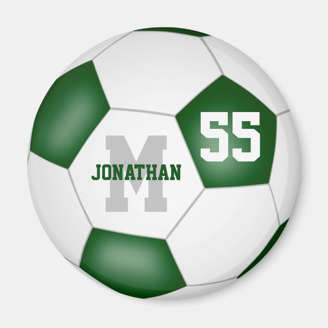 grönt, vita färg-fotbolls-spelpresenter magnet (Framsidan)