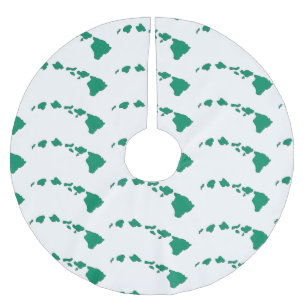 Grönt, vita Hawaii-öarna mönster träd-kjol Julgransmatta Borstad Polyester