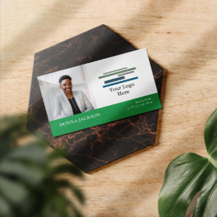 Grönt Vita Professionellen Foto och Logotyp Visitkort