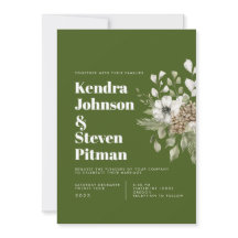 Grönt & Vita vinter-skogen Bouquet Modern Bröllop