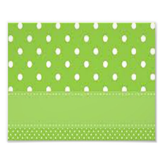 Grönt- & vitpolka dots fototryck