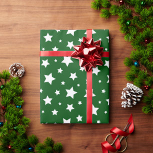 Grönt Vitstjärnor jul Presentpapper