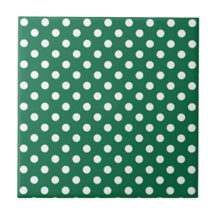 grönt, vitt och grönt polka dots kakelplatta