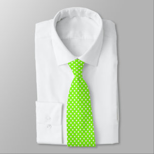 grönt, vitt och grönt polka dots slips