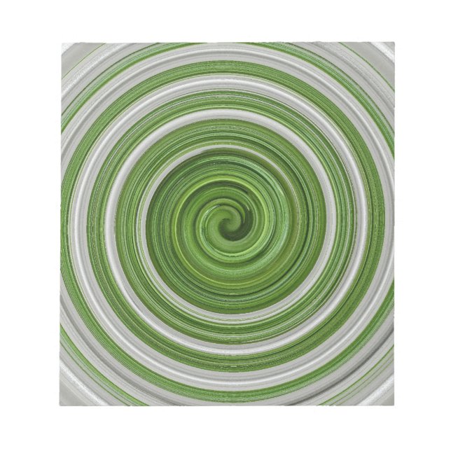 Grönt-vitt spiralmönster anteckningsblock (Framsida)