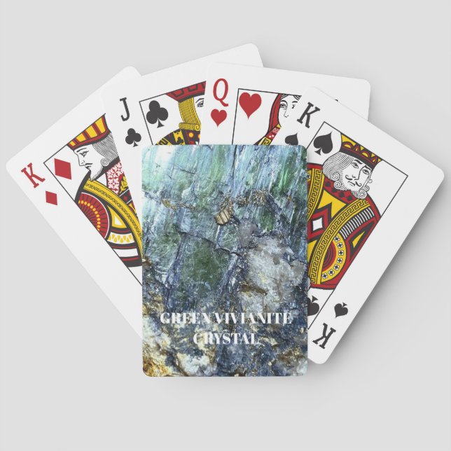 Grönt Vivianite Crystal Casinokort (Baksidan)