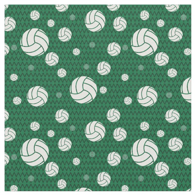 Grönt Volleyball Chevron Patterned Tyg (Närbild)