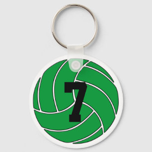 Grönt Volleyball Player Anpassningsbar Jersey Numb Nyckelring