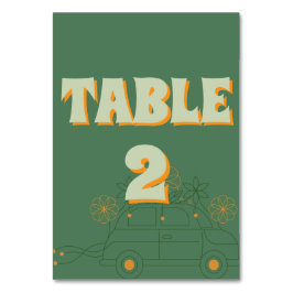 Grönt Vosvos Minimal Bröllop Bordsnummer