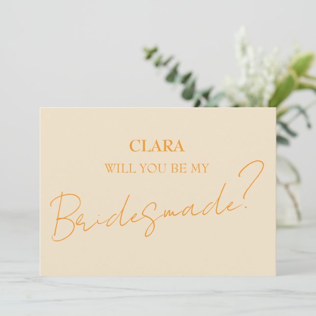 Grönt Vosvos Minimal Bröllop Bridesmade made Inbjudningar (Stående Fram)