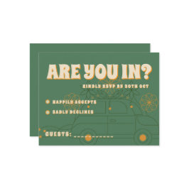 Grönt Vosvos Minimal Bröllop OSA Kort