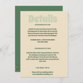 Grönt Vosvos Minimal Bröllop Tilläggskort