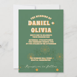 Grönt Vosvos Minimal QR-kod Bröllop i Inbjudningar