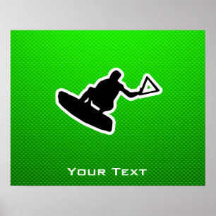 Grönt Wakeboarder Poster