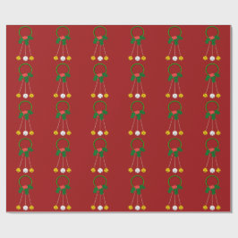 Grönt Wandele and Jingle Klockor Red Wrapping Papp Presentpapper