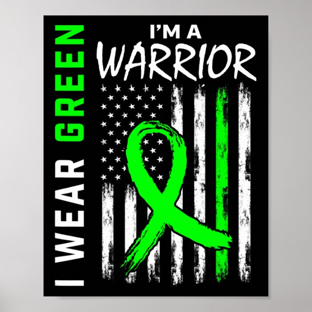 Grönt Warrior Kidney Disease Cerebral Palsy Awaren Poster (Framsidan)