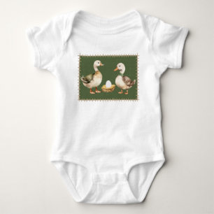Grönt Watercolor Ankor och Egg T Shirt