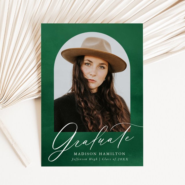 Grönt Watercolor Arch Photo Studenten Meddelande (Skapare uppladdad)