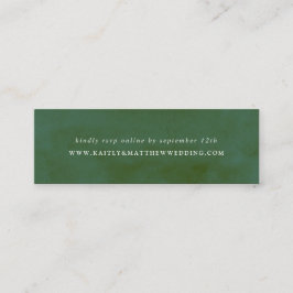 Grönt Watercolor Bröllop webbplats Mini Visitkort